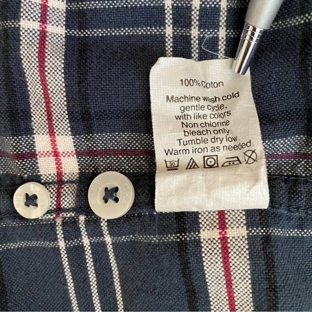 J. Crew Men’s Oxford Flannel Plaid Button Up Size X-Large Slim Fit